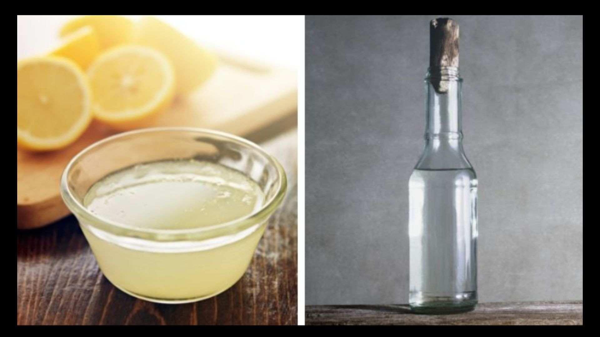 Spray Lemon Juice and White Vinegar Mixture: